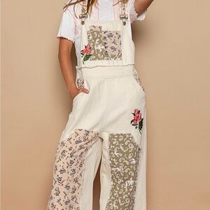 Floral Patchwork Overalls